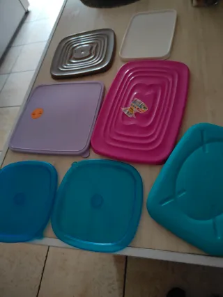 Set 7 Coperchi Plastica Varie Marche
