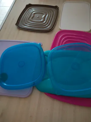 Set 7 Coperchi Plastica Varie Marche