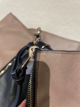 Bolso reversible beige y negro