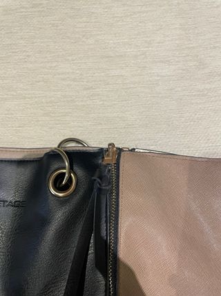 Bolso reversible beige y negro