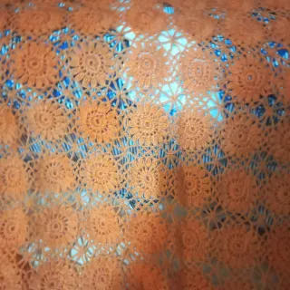 Colcha tejida lana naranja