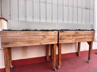 Mesa de cultivo elevada con ruedas