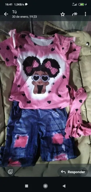 Conjunto niña gato cupcake rosa 3-6 meses