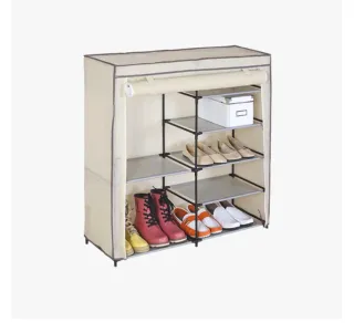 Zapatero Organizador Beige y Rojo