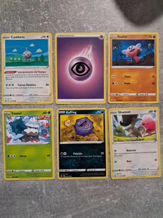 Lote Cartas Pokémon Castform, Stufful, Snover, Kof