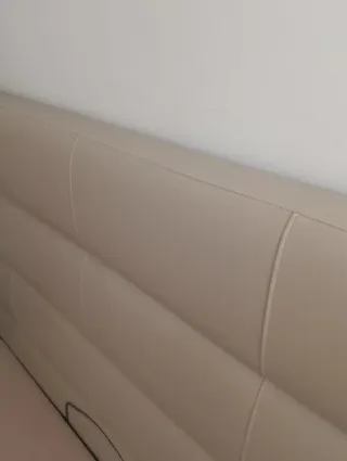 Cabecero Cama 150 Piel Sintética Beige