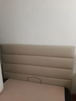 Cabecero Cama 150 Piel Sintética Beige