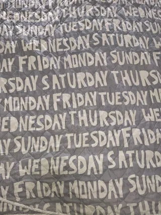 Colcha bouti guateada reversible – Días semana