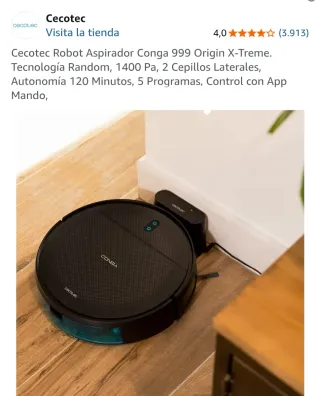 Robot Aspirador Cecotec Conga 999 Origin