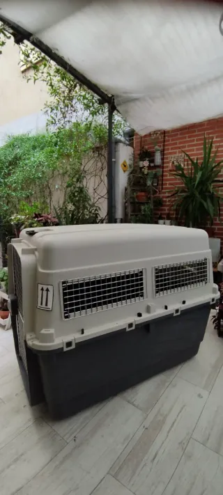 Transportín perro XXXL beige y gris