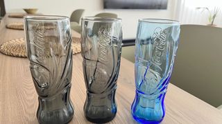 Set 3 Bicchieri Coca-Cola Blu e Grigio