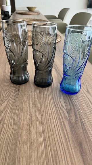 Set 3 Bicchieri Coca-Cola Blu e Grigio