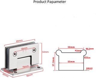 WANLIAN 2 abrazaderas de cristal resistentes de 90