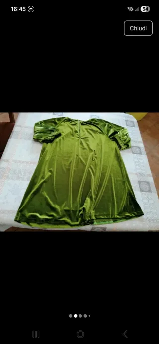Vestito verde in velluto