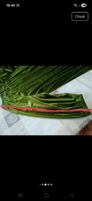 Vestito verde in velluto