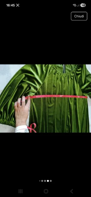 Vestito verde in velluto