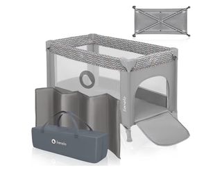 Cuna de viaje plegable gris