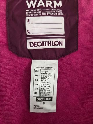 Mono nieve niña LUGIK Talla 2-3 años