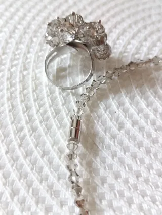 Conjunto Vintage Gargantilla y Anillo Cristal