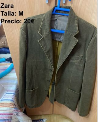 Americana Zara Talla M Verde Oliva.