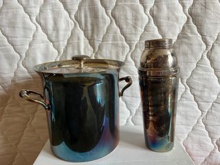 Cubitera y Coctelera de Plata