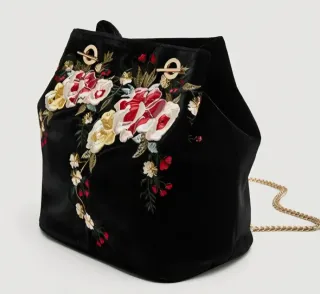 Bolso Zara Terciopelo Flores
