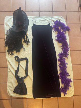 Disfraz Bruja morado Talla M con Accesorios