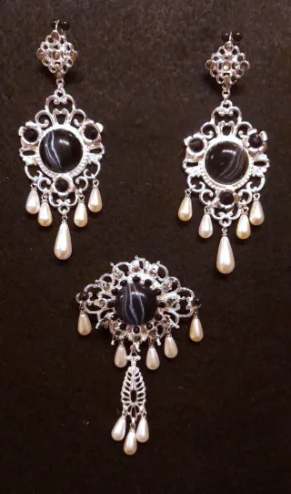 Conjunto Fallero Plata y Negro