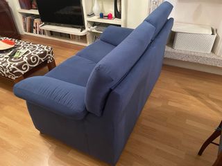 Sofá 2 plazas azul tela
