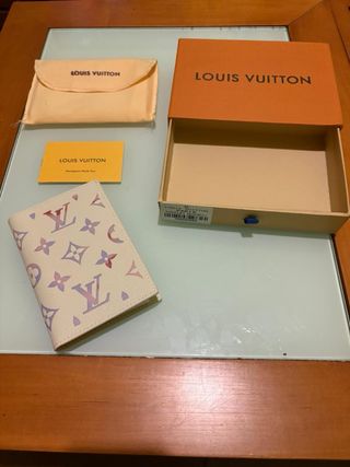Portafoglio Louis Vuitton in tela e pelle bianco da donna