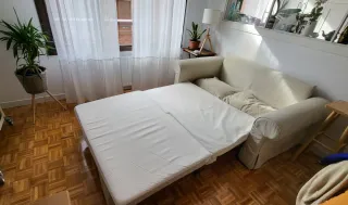 Sofá cama 2 plazas tela beige