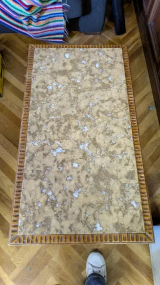 Mesa Vintage Mármol y Madera Años 50