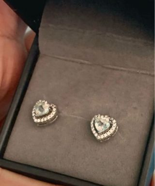 Pendientes Corazón Plata Aguamarina