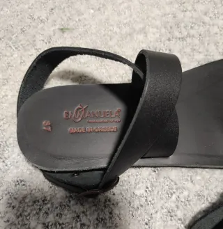 Sandalias Emmanuela Negras Hechas a Mano