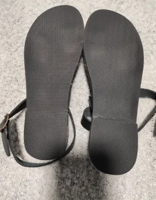 Sandalias Emmanuela Negras Hechas a Mano