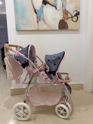 Carrito Gemelar Muñecas Arias