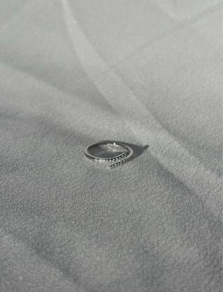 Anillo plata abierto circonitas blancas