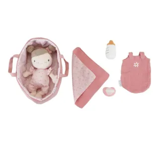 Cuna rosa Little Dutch con muñeca y biberón