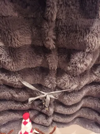 Chaqueta de pelo gris mujer