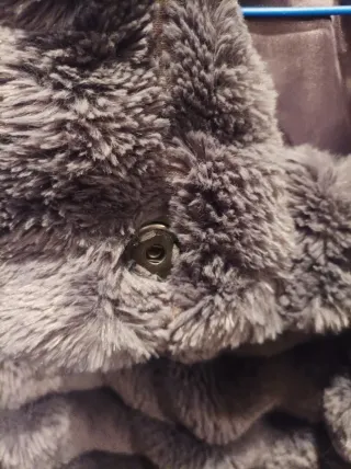 Chaqueta de pelo gris mujer