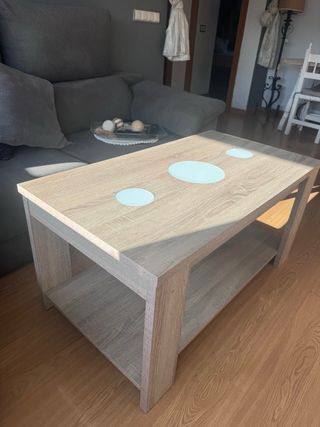 Mesa de centro madera y cristal