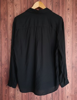 Camisa 100% Seda Negra Cedarwood State