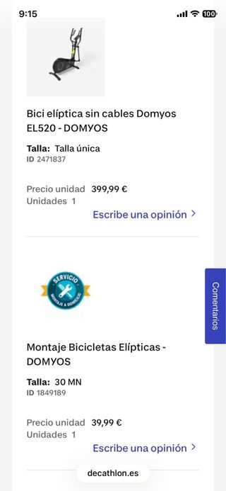 Bicicleta Elíptica Domyos EL520