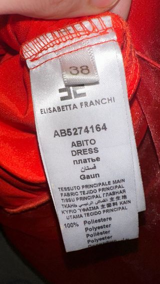 Abito Elisabetta Franchi corallo con catena