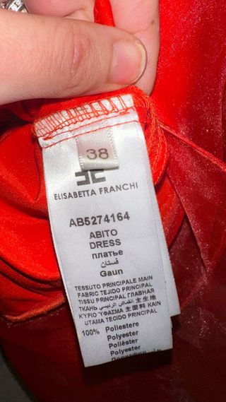 Abito Elisabetta Franchi corallo con catena