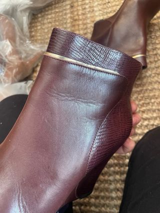 Botines cuña piel burdeos Minelli T.35