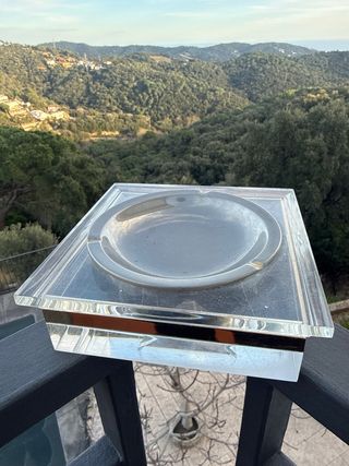 Cenicero y encendedor acrílico vintage