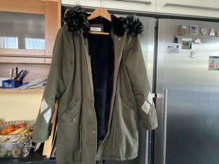 Parka forrada verde caki