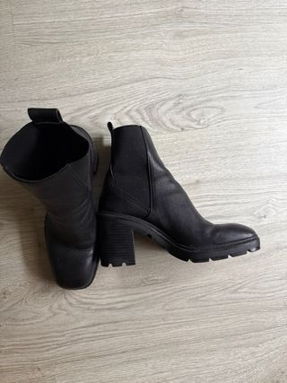 Botines Zara Piel Negra Track Talla 37