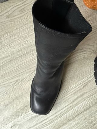 Botines Zara Piel Negra Track Talla 37